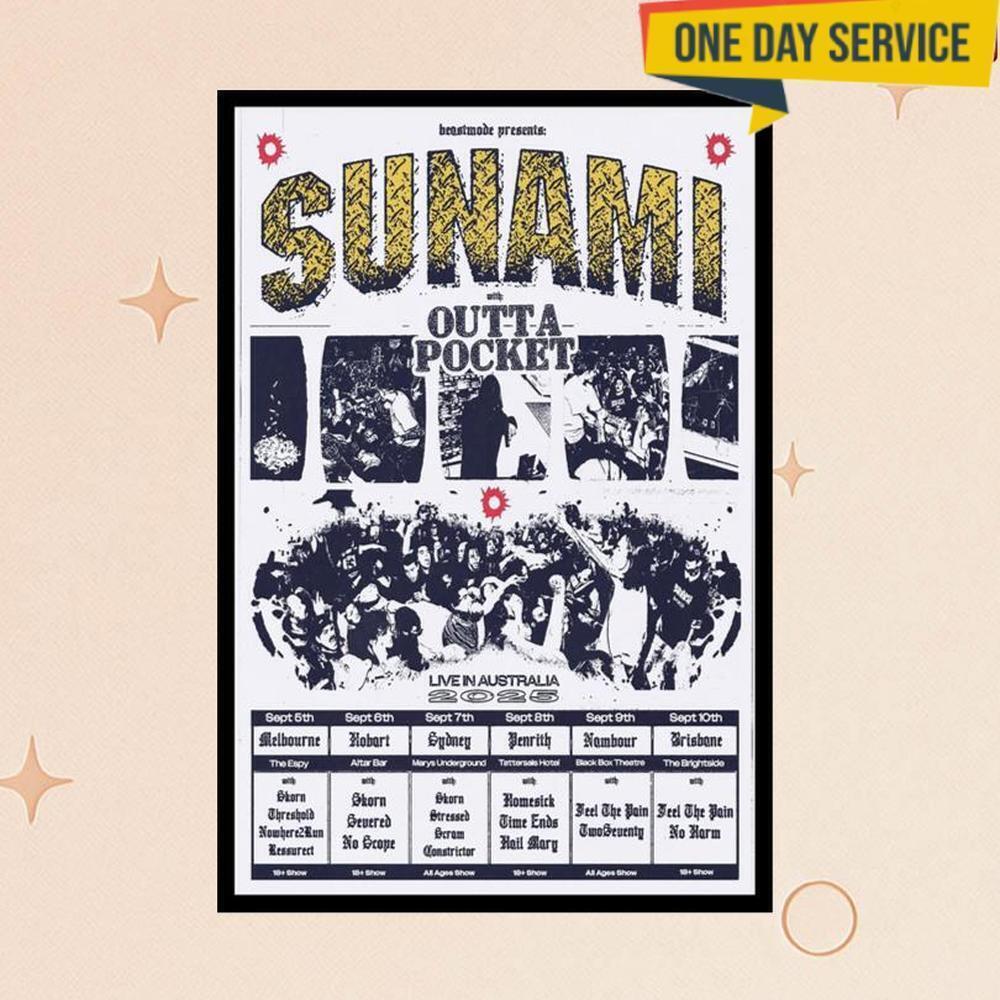 Sunami Live In Australia 2025 Tour Poster